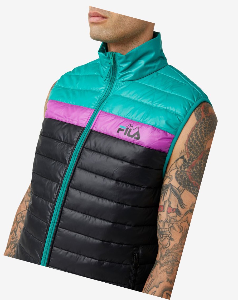 Fila Tri Vest Czarne Zielone Fioletowe | HFROV-0192