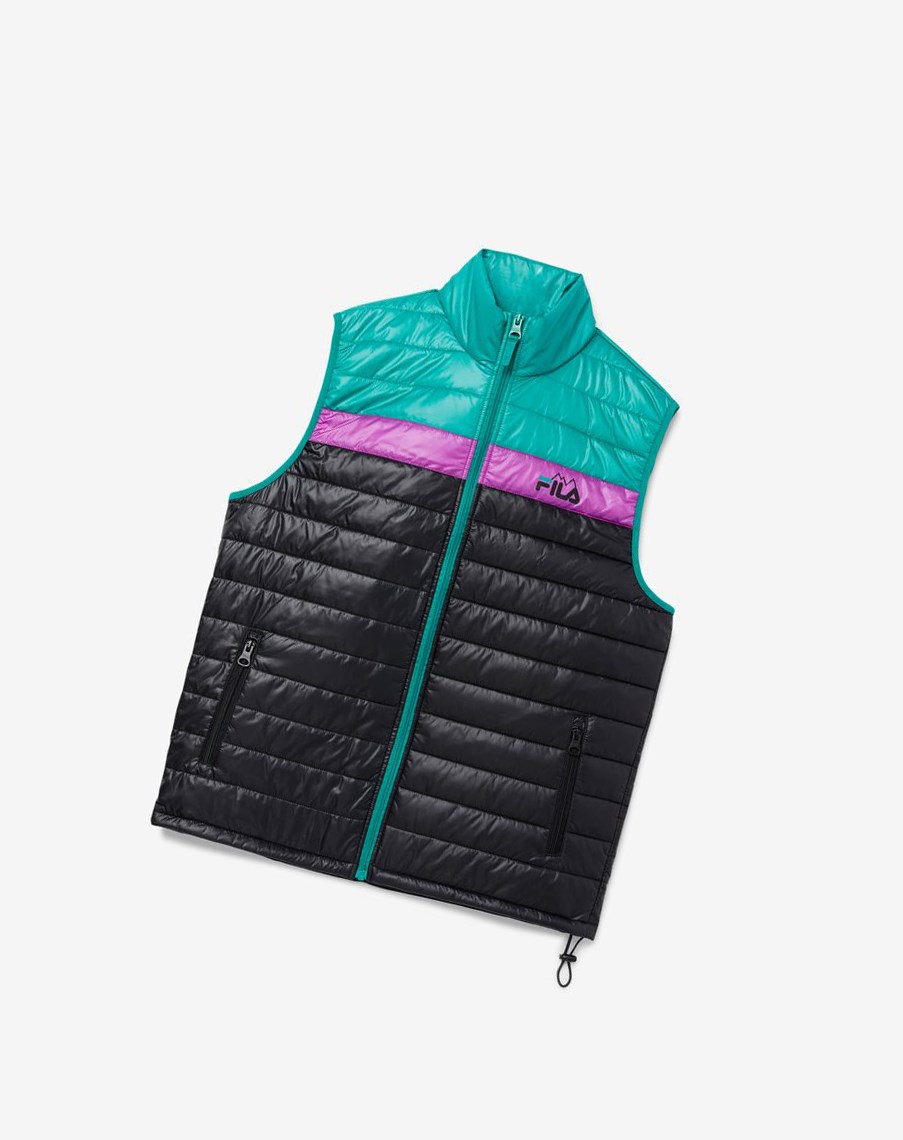 Fila Tri Vest Czarne Zielone Fioletowe | HFROV-0192