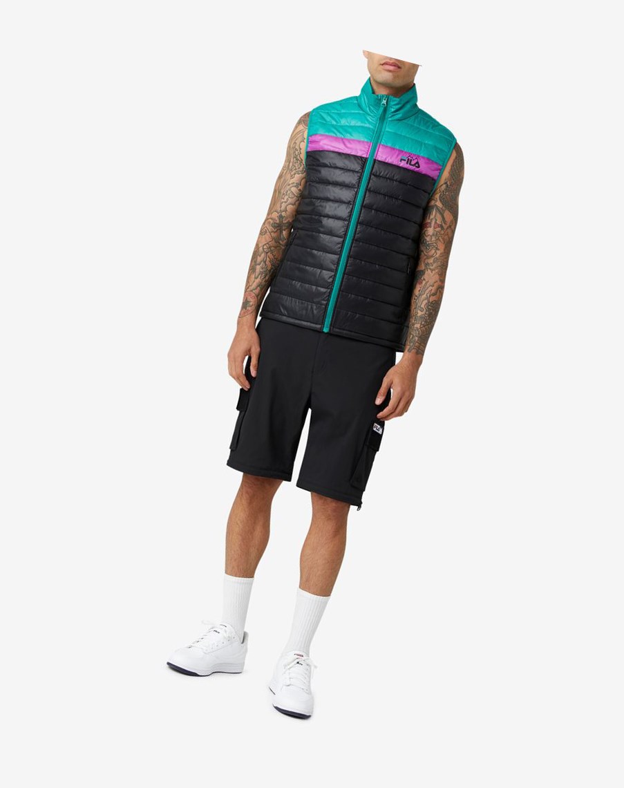 Fila Tri Vest Czarne Zielone Fioletowe | HXJAT-4261