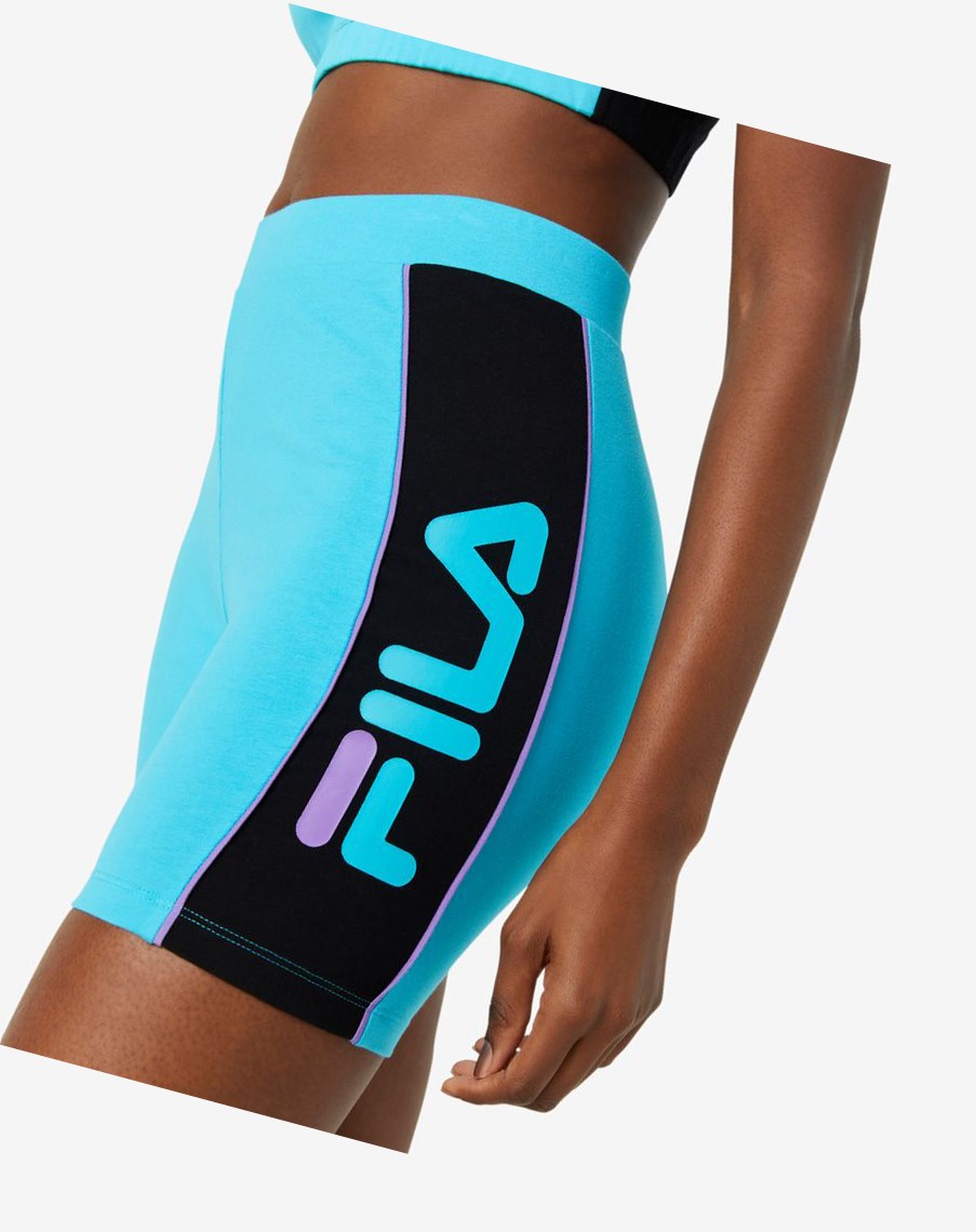 Fila Trina Bike Krótkie Czarne Niebieskie Fioletowe | JYUZD-6435