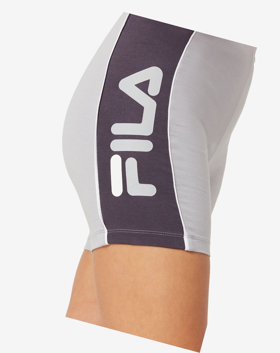 Fila Trina Bike Krótkie Srebrne Białe | JHEXI-2785