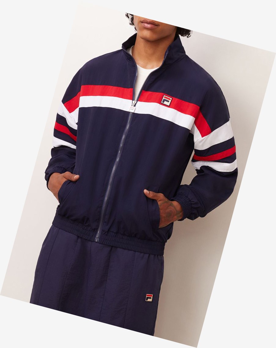 Fila Tyrell Wiatr Jacket Peac/Wht/Cred | MDAIR-0468