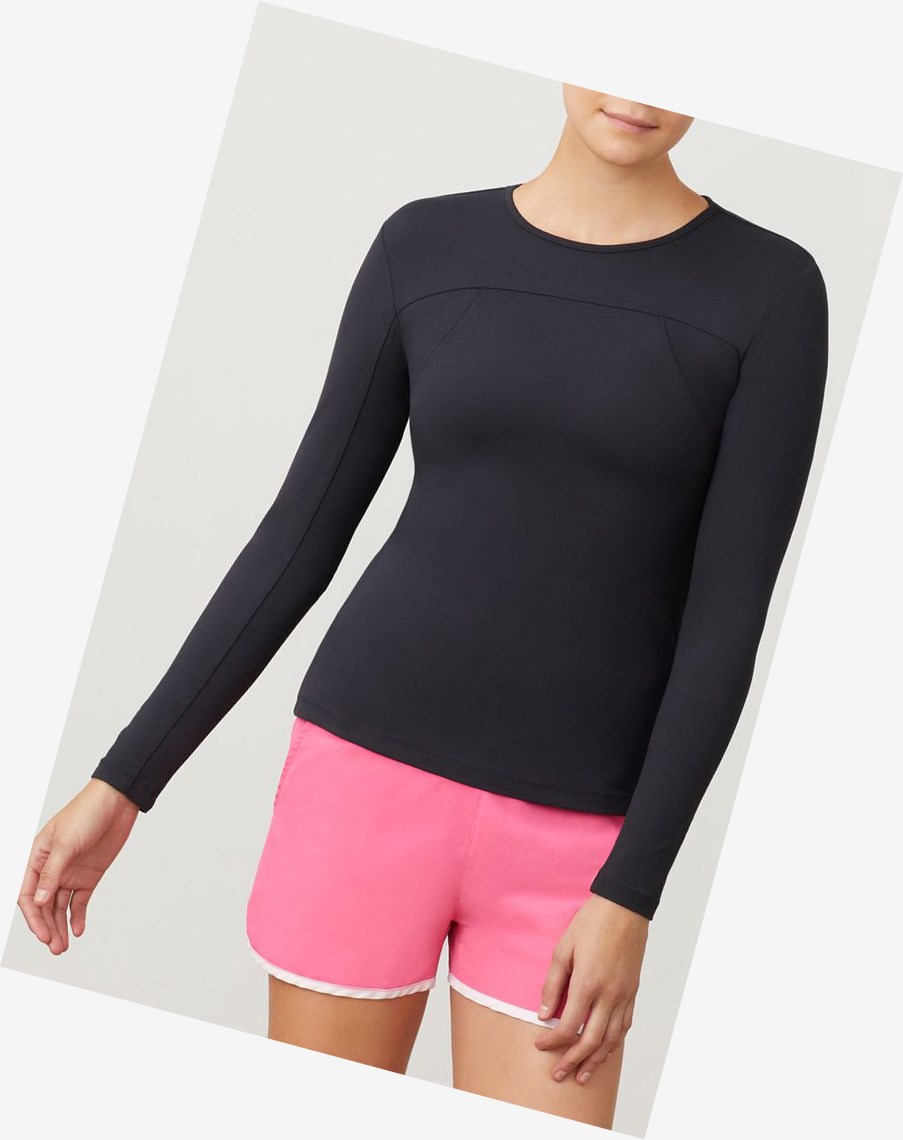 Fila Uv Blocker Long Sleeve Top Czarne | ZHJLT-8253