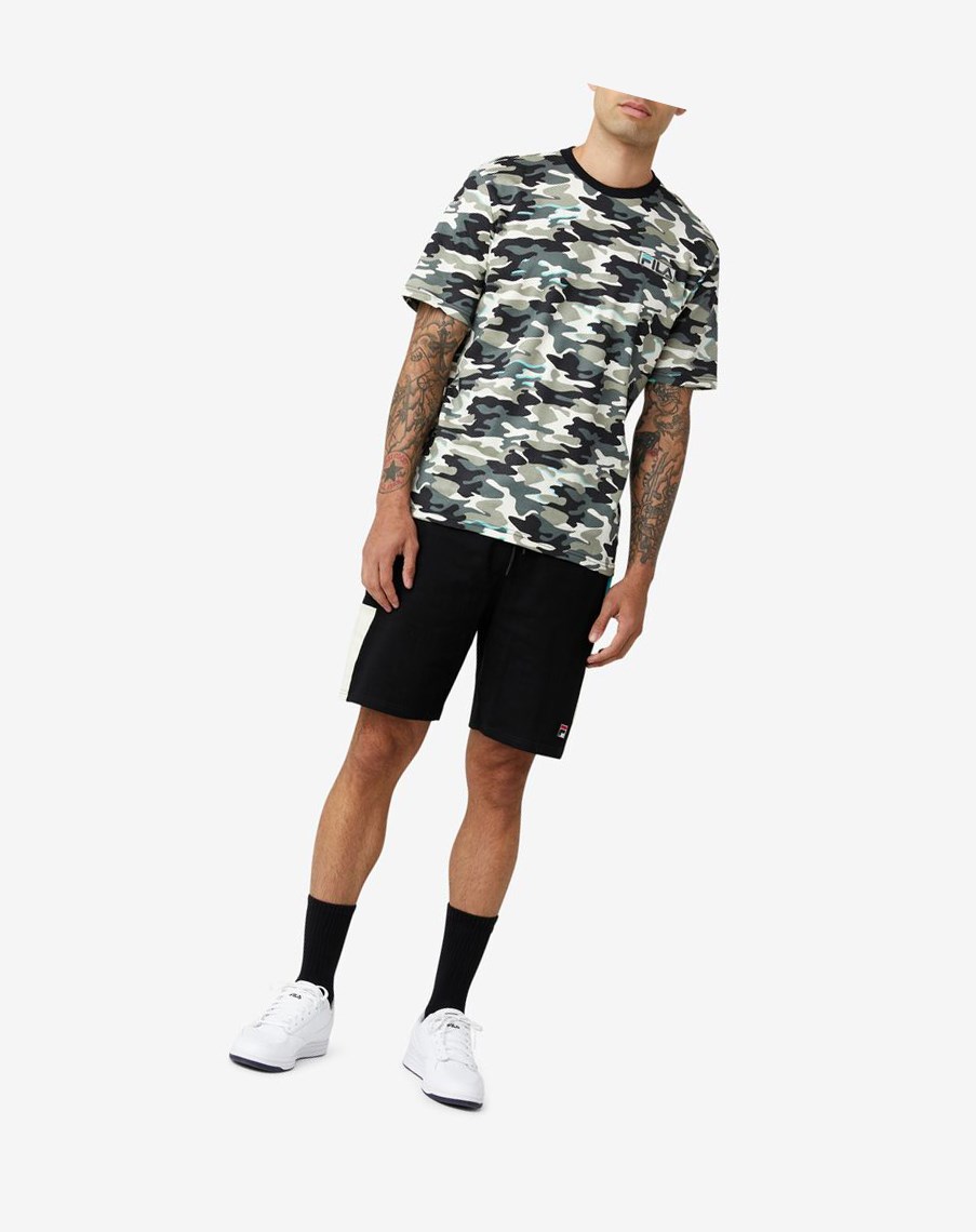 Fila Valentine Camo Tee Czarne | OMDTW-4702