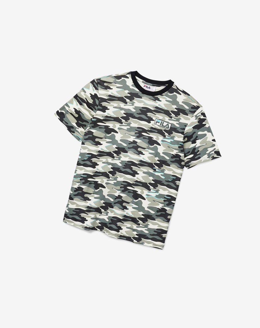 Fila Valentine Camo Tee Czarne | OMDTW-4702