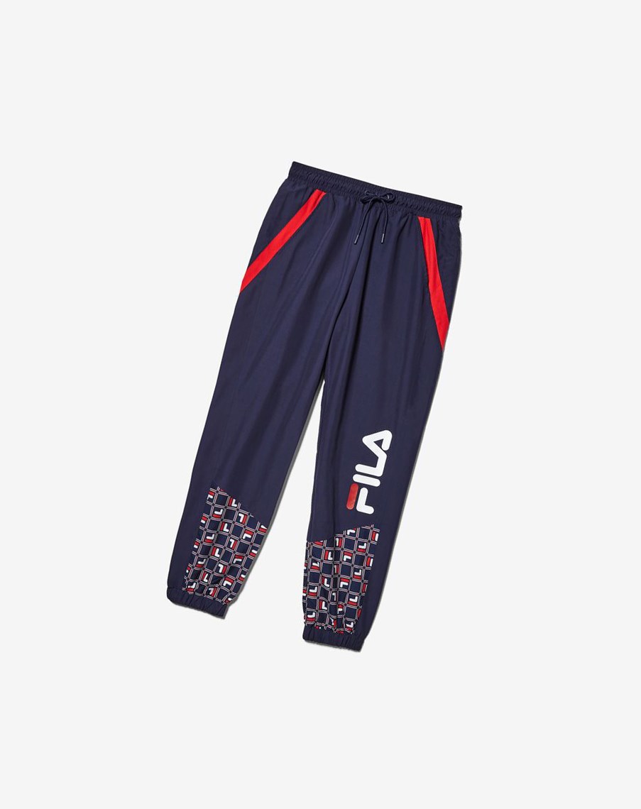 Fila Van Sant Pant Granatowe Czerwone Białe | MZVJY-5947