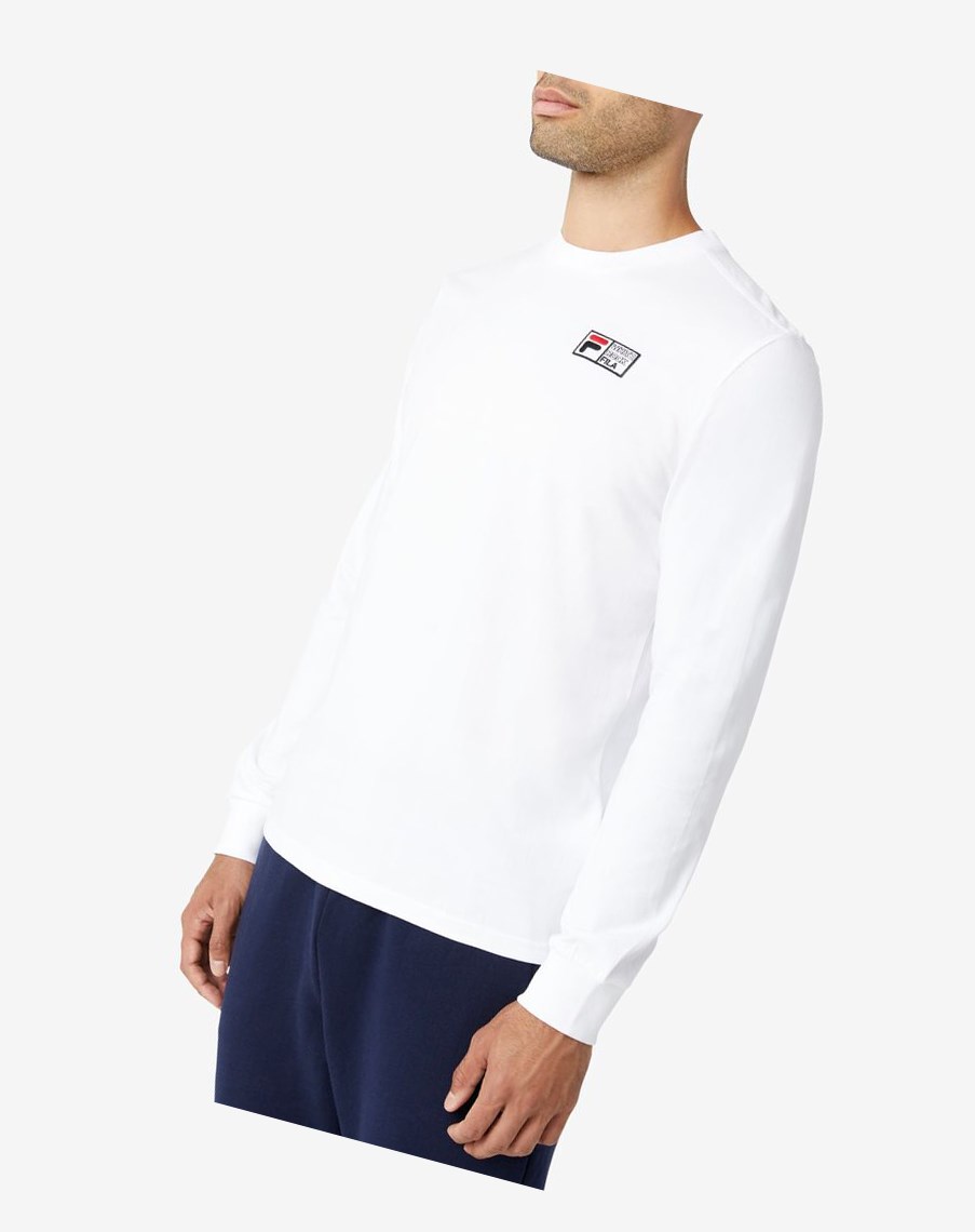 Fila Vesuvius Long Sleeve Tee Białe Czarne Czerwone | EWUVL-8964