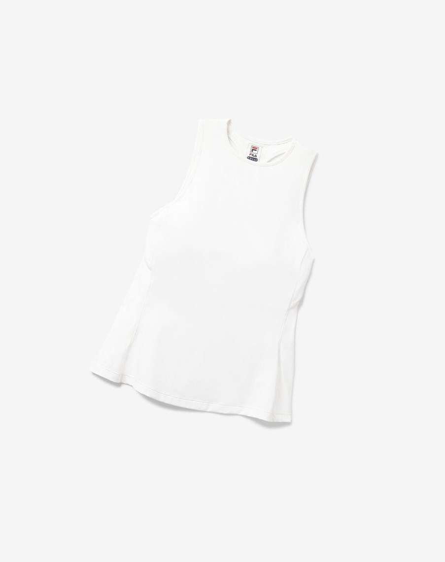 Fila White Line Racerback Tank Białe | GPCAM-2937