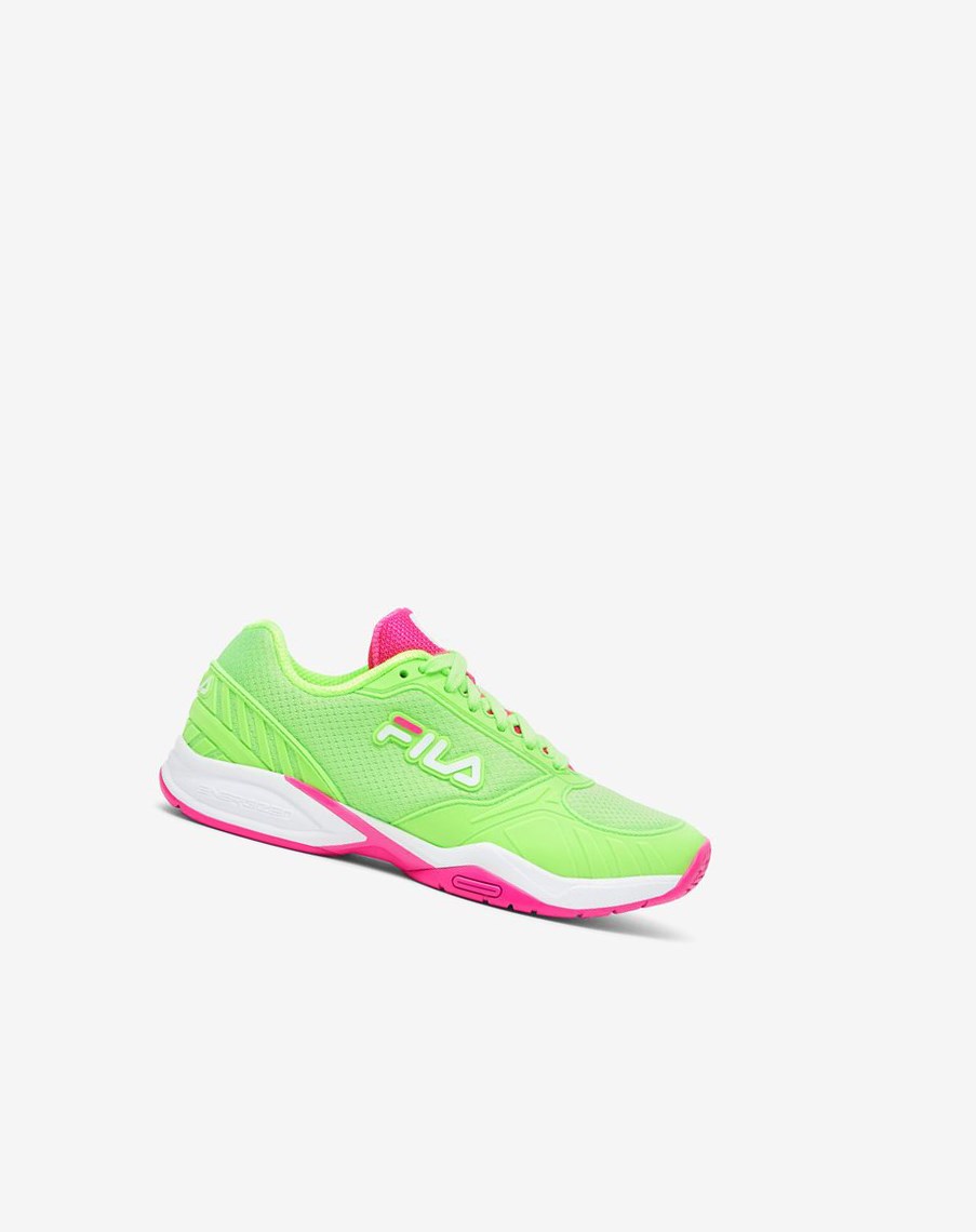 Fila Women’S Volley Zone Tenisa Shoes Zielone Białe Różowe | LOURH-9478