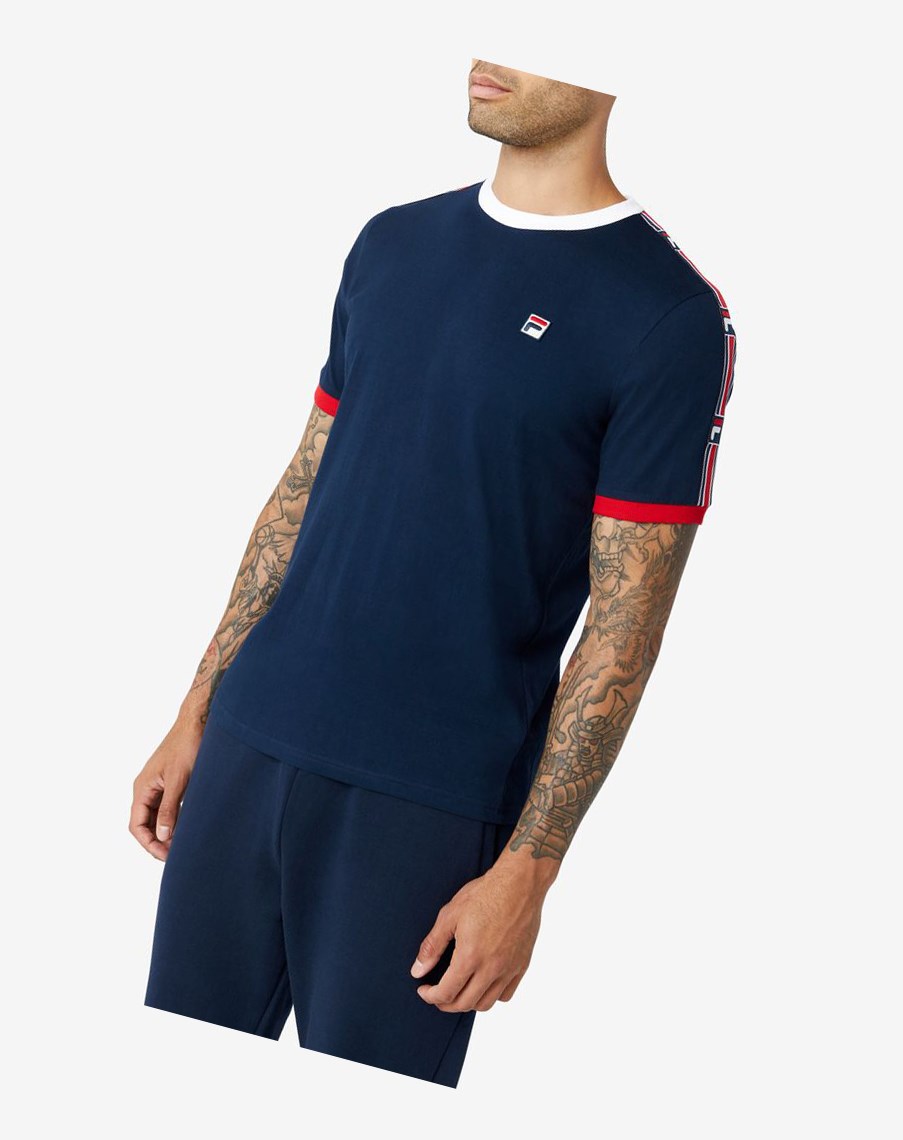 Fila Zale Tee Czerwone Białe | ZMBWS-3985