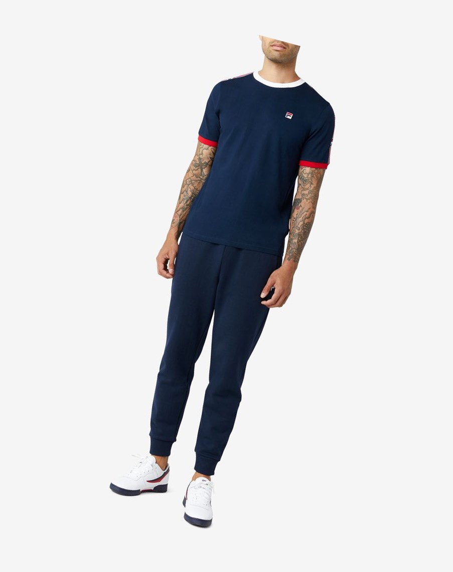 Fila Zale Tee Czerwone Białe | ZMBWS-3985