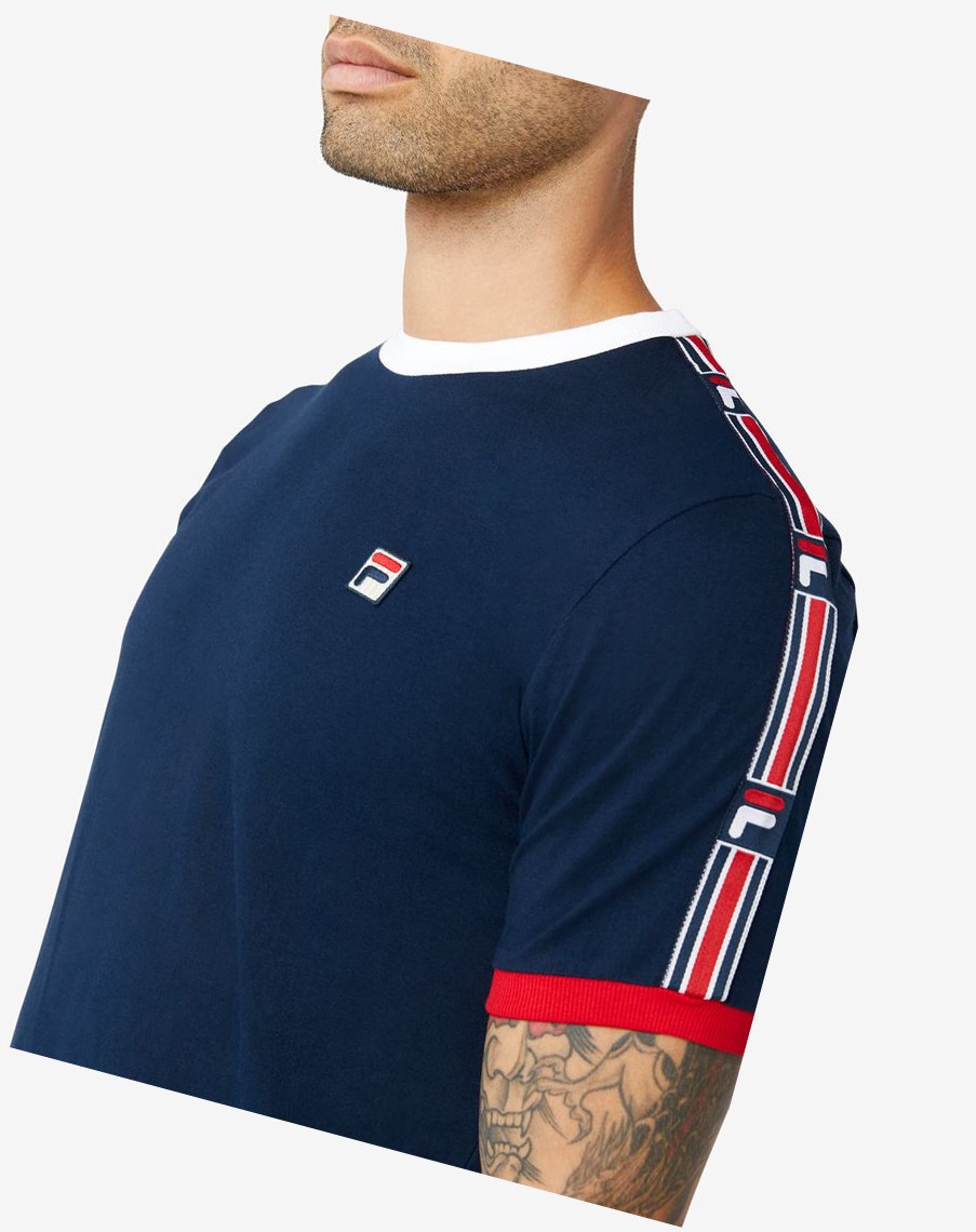 Fila Zale Tee Czerwone Białe | ZMBWS-3985