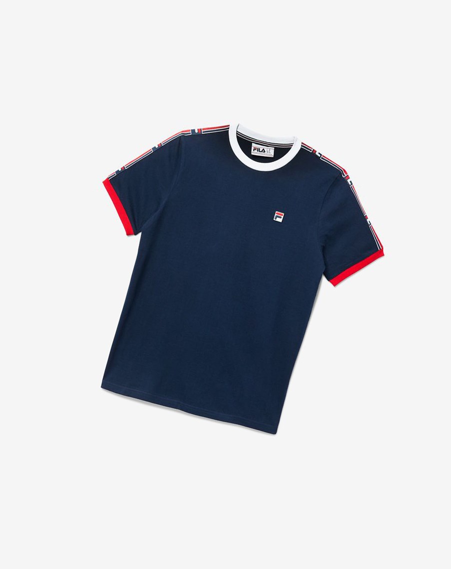 Fila Zale Tee Czerwone Białe | ZMBWS-3985