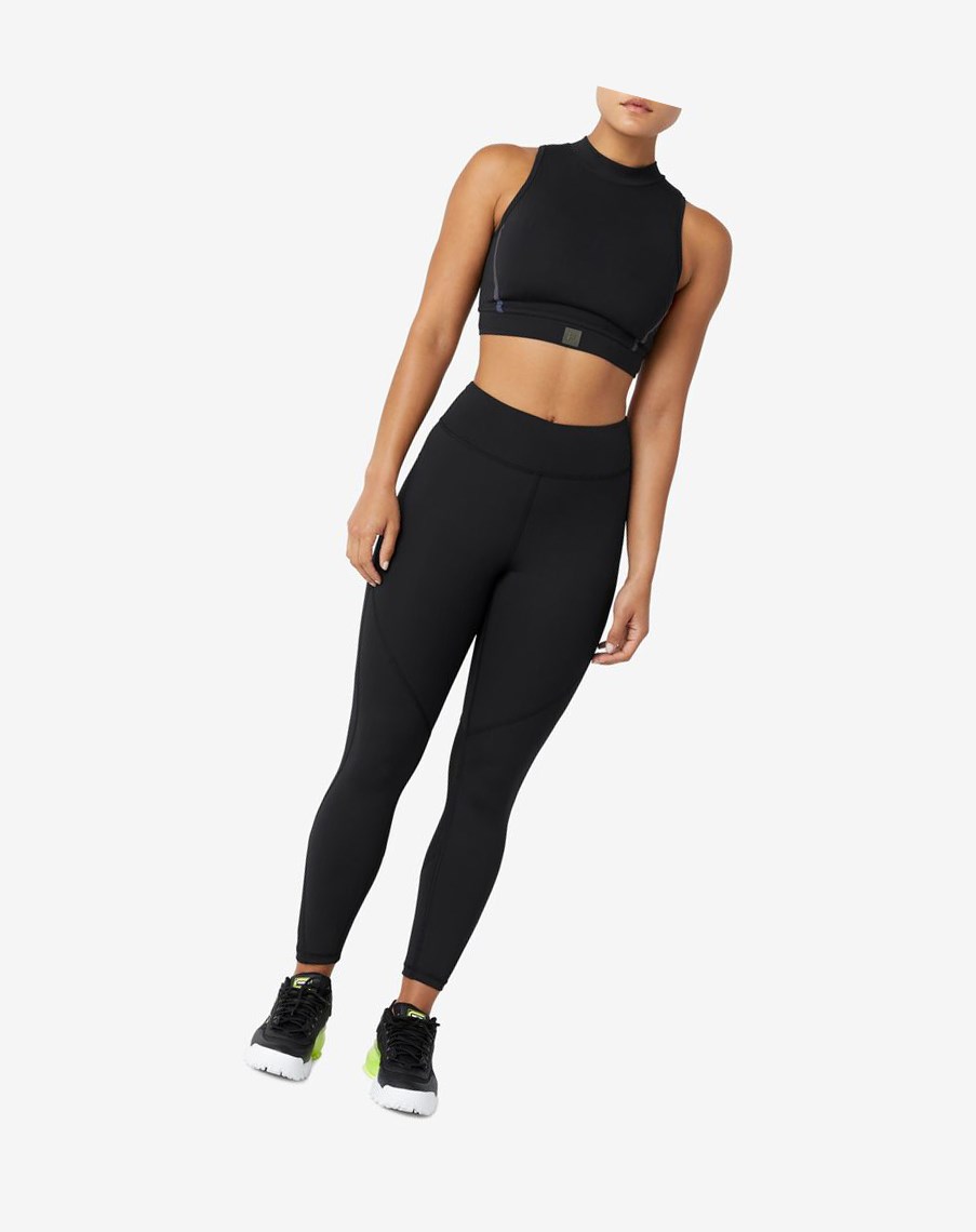 Fila Zola Crop Top Czarne | MYVOR-7516