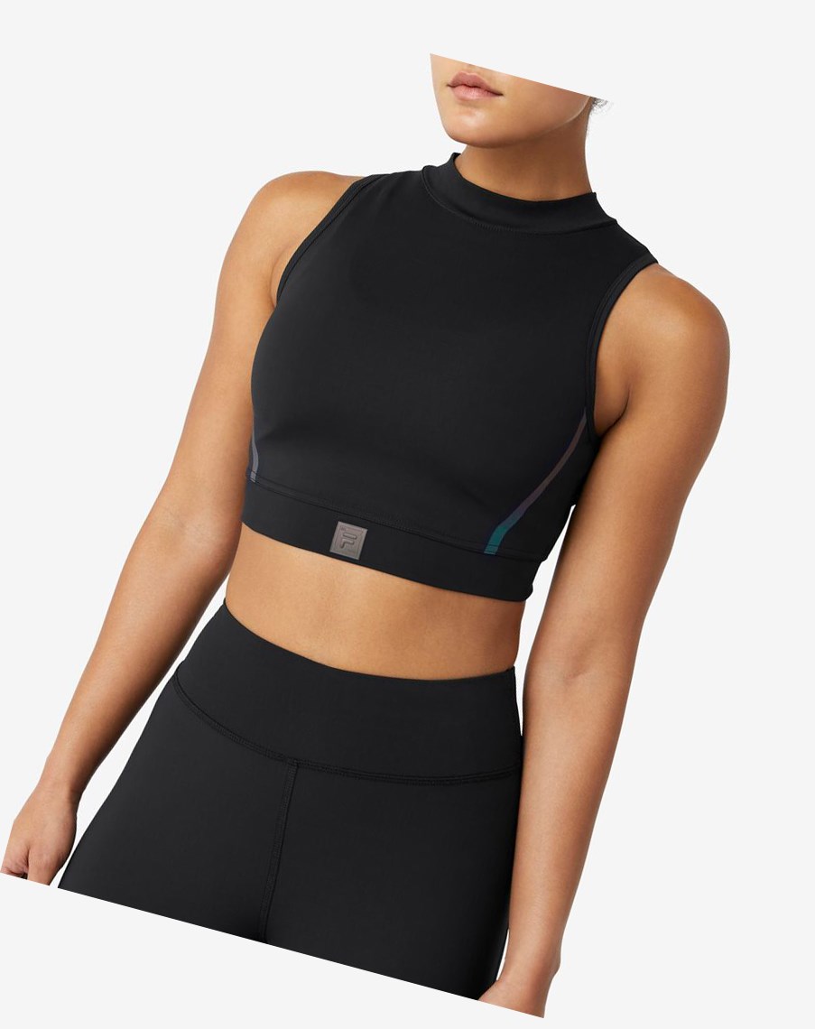 Fila Zola Crop Top Czarne | MYVOR-7516