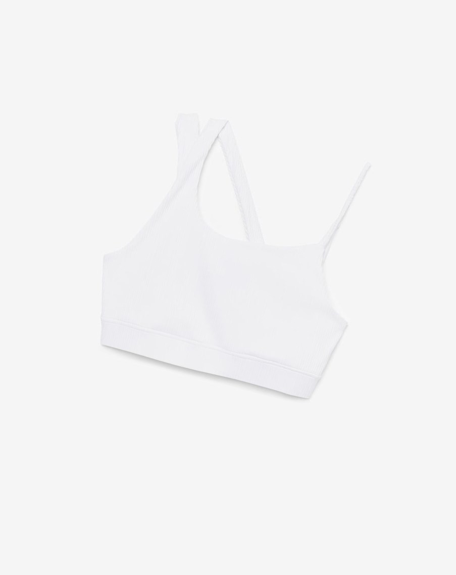 Fila Żebrowany Essentials | Karina Bra Top Białe | AKUYF-4329