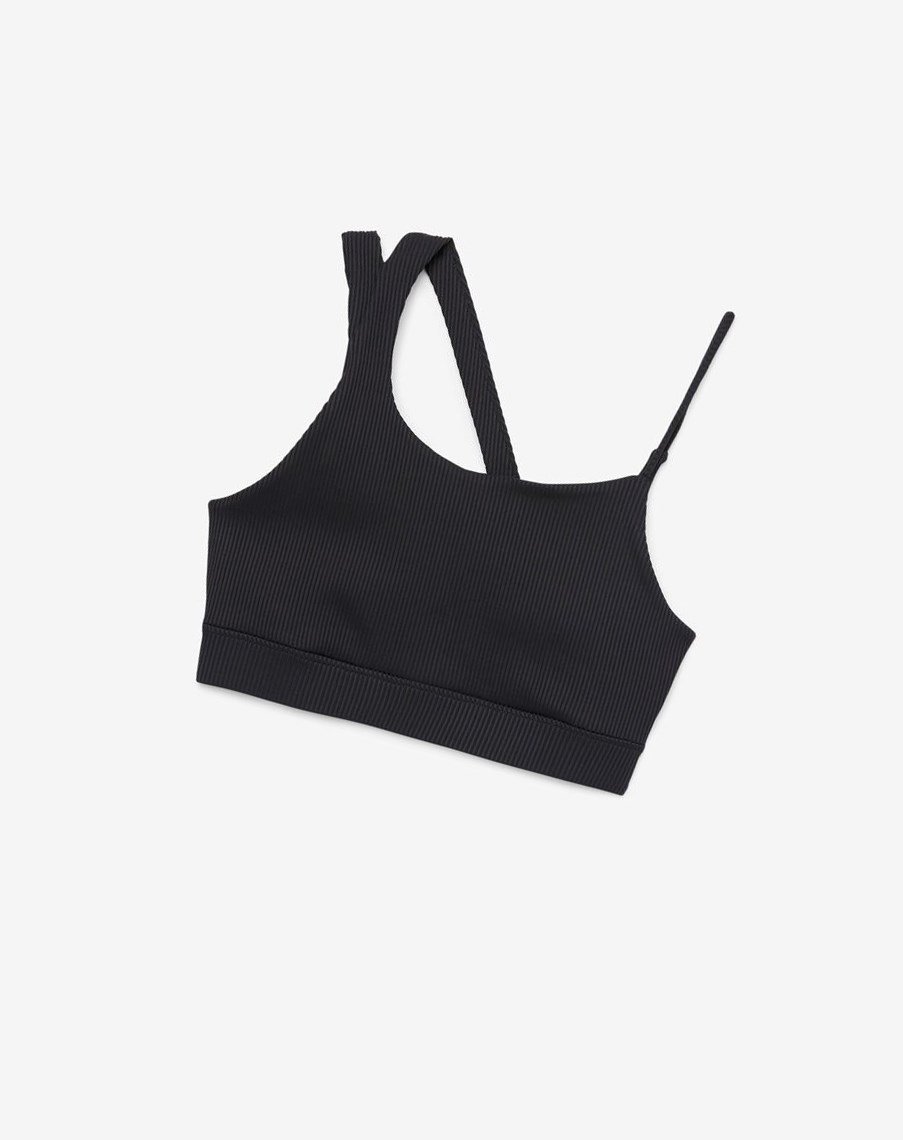 Fila Żebrowany Essentials | Karina Bra Top Czarne | AMLCQ-5371