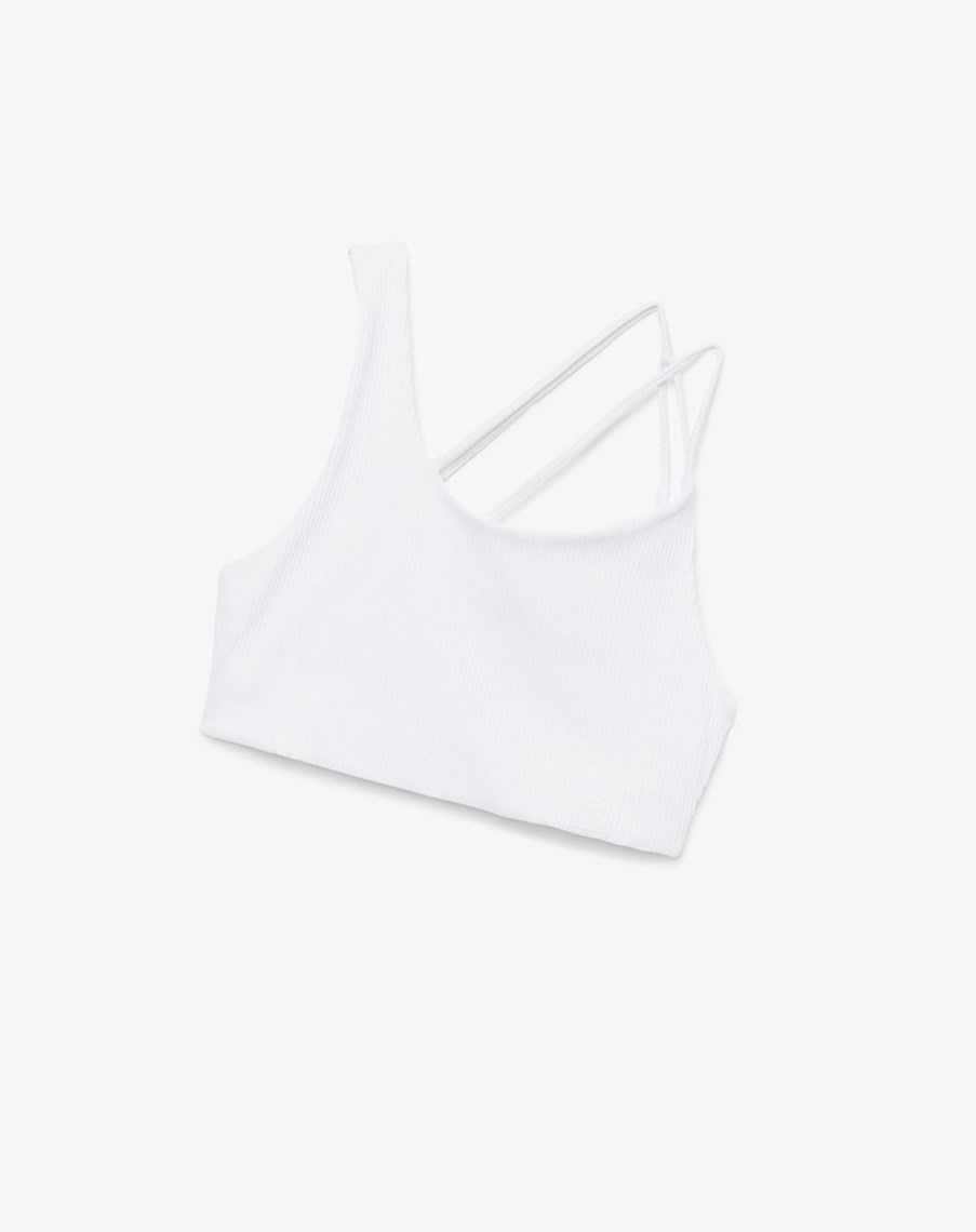 Fila Żebrowany Essentials | Teena Bra Top Białe | CFJGE-2735